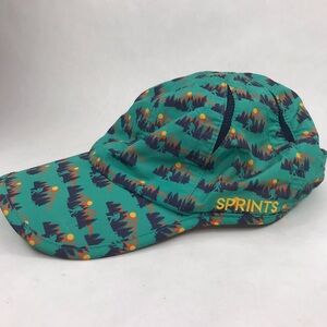 Sprints Running Hat Bigfoot Sasquatch Mountain Print Performance Trail Cap